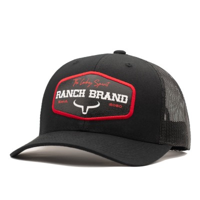 Casquette Ranch Brand patch noir logo rouge